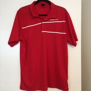 Men's Oakley Golf Polo Shirt - Red in Size (L)